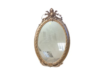 Lot 1409 - Victorian gilt oval mirror