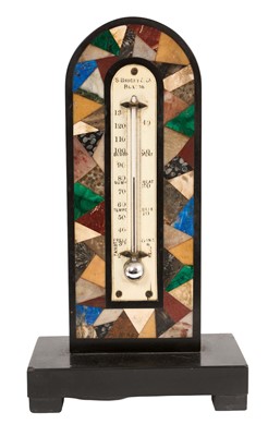 Lot 789 - Victorian thermometer in slate and specimen marble case