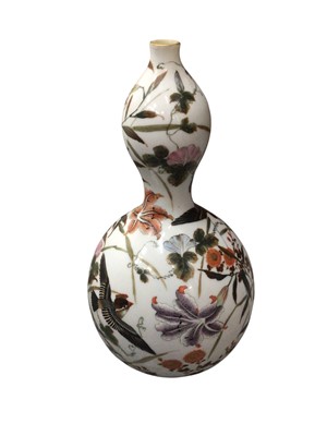 Lot 764 - Late 19th century Japanese porcelain double gourd-shape vase