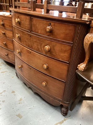Lot 1376 - Victorian mahogany bow front chest of drawers