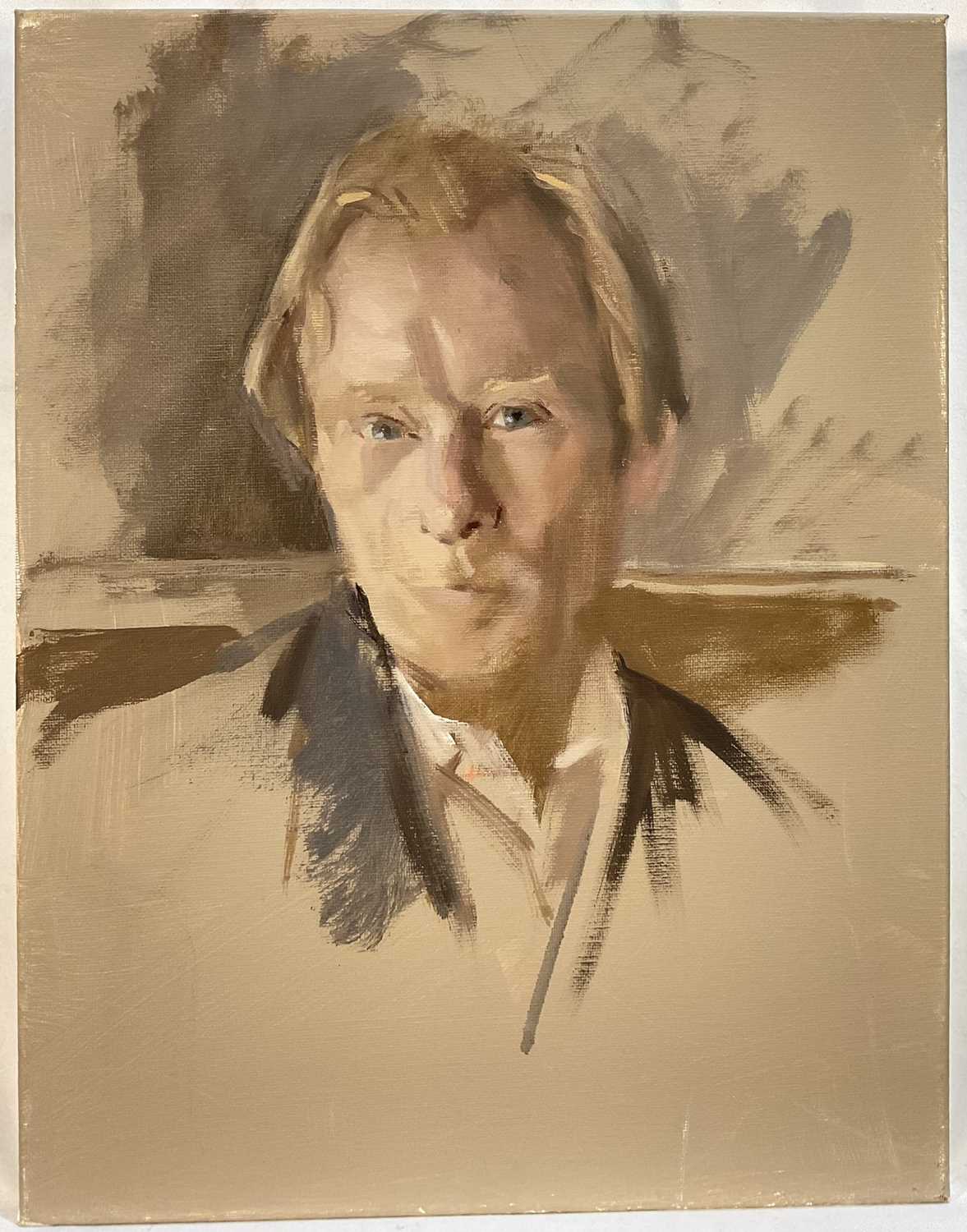 Lot 1110 - Jack Stephenson (1945-2025) oil on canvas - Portrait of Bill Nighy, 45cm x 35cm, unframed