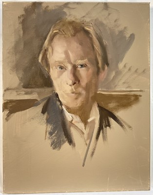 Lot 1110 - Jack Stephenson (1945-2025) oil on canvas - Portrait of Bill Nighy, 45cm x 35cm, unframed