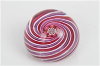 Lot 2110 - Good quality glass paperweight with pink and...