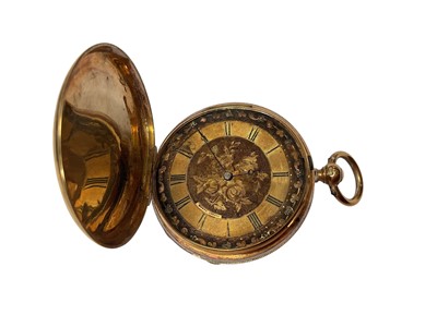 Lot 23 - 18ct gold cased full hunter fob watch