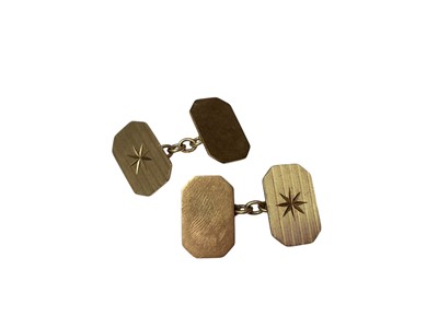 Lot 26 - Pair 1960s 9ct gold cufflinks (London 1963)