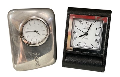 Lot 38 - Two Rolls-Royce marketing travel clocks with quartz movements, (2).