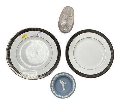 Lot 36 - Two Rolls-Royce Coalport presentation plates and Wedgwood ashtray