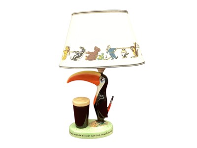 Lot 1247 - Carlton Ware Guinness Toucan lamp with modern shade