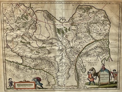 Lot 71 - Johannes Blaeu - 17th century hand coloured map - Tartaria, and another Ethiopia