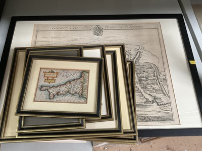 Lot 1216 - Group of framed engravings and maps