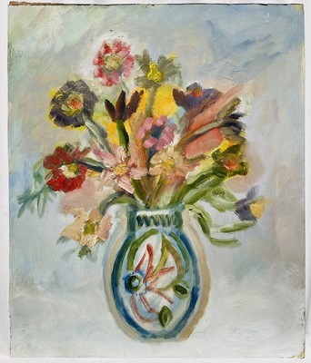 Lot 85 - Peter McCarthy (Contemporary) oil on board, vase of flowers, signed verso, 61 x 51cm