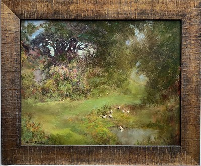 Lot 110 - Norman Coker (contemporary) oil on panel - Wild doves