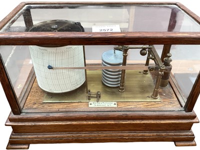 Lot 2572 - Early 20th century oak cased barograph