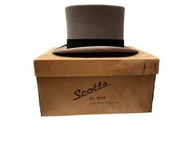 Lot 2151 - Scott & Co grey top hat in original Scott & Co box, c.1930s