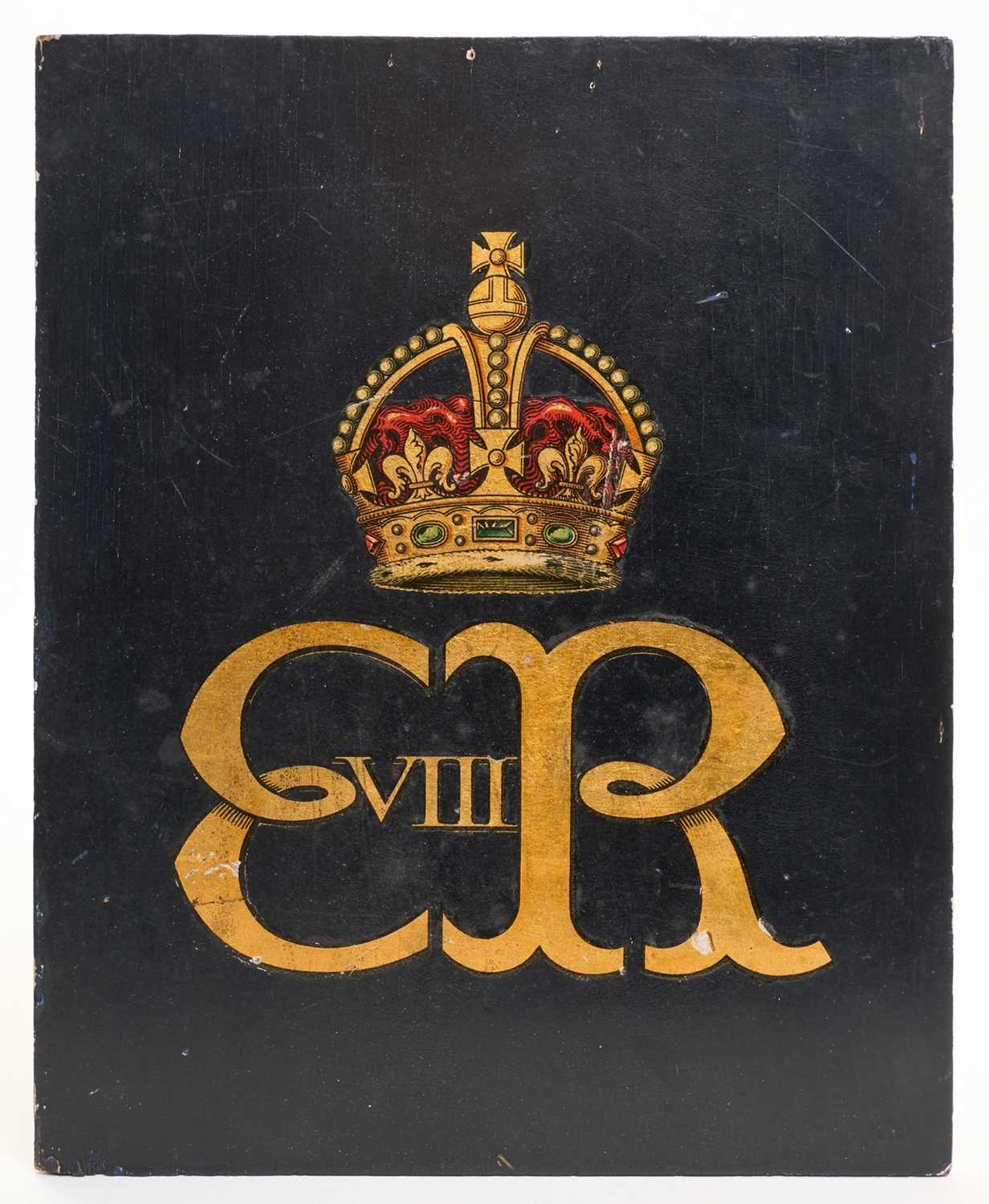 Lot 10 - 1930s H.M. King Edward VIII Royal cypher carriage-type plaque