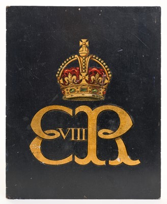 Lot 10 - 1930s H.M. King Edward VIII Royal cypher carriage-type plaque