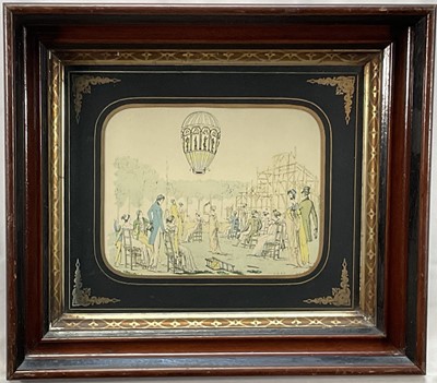 Lot 159 - Ballooning, "Montgolfiere Lancee a Tivoli", a print depicting a crowd of onlookers