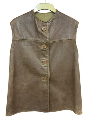Lot 824 - Second World War period leather jerkin with button fasteners.