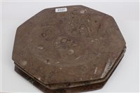 Lot 2127 - Four octagonal plates with fossil decoration