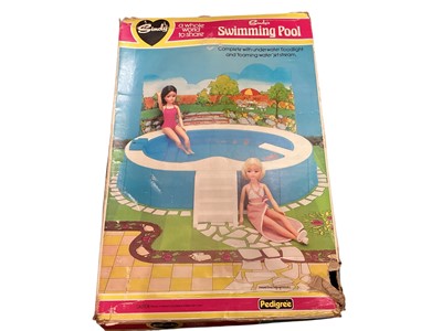 Lot 2075 - Pedigree vintage Sindy doll accessories including Swimming Pool No.44388 & Motorcycle No.44384, both boxed (2)