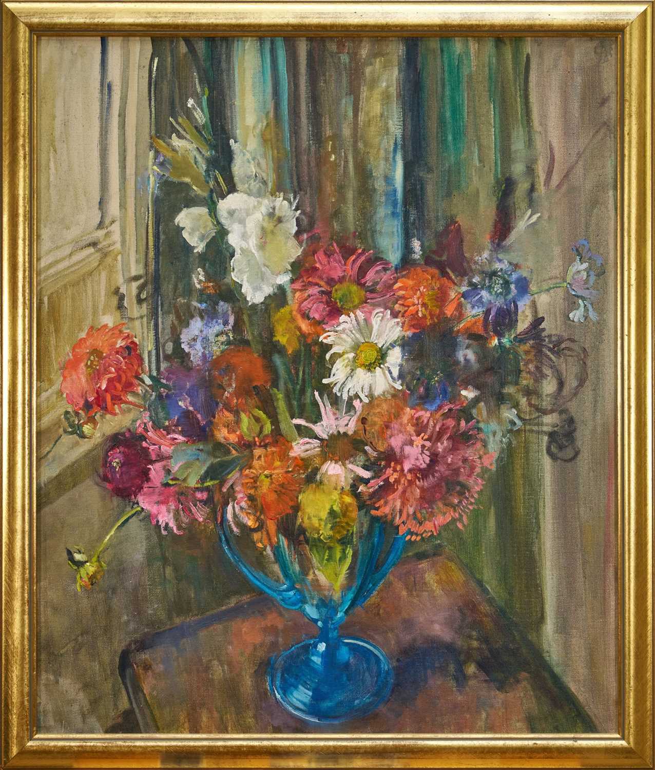 Lot 940 - *Amy Millar Watt (1900-1956) oil on canvas, Still Life Summer Flowers, 76cm x 64cm, in gilt frame