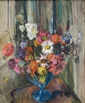 Lot 940 - *Amy Millar Watt (1900-1956) oil on canvas, Still Life Summer Flowers, 76cm x 64cm, in gilt frame
