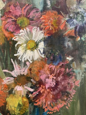 Lot 940 - *Amy Millar Watt (1900-1956) oil on canvas, Still Life Summer Flowers, 76cm x 64cm, in gilt frame