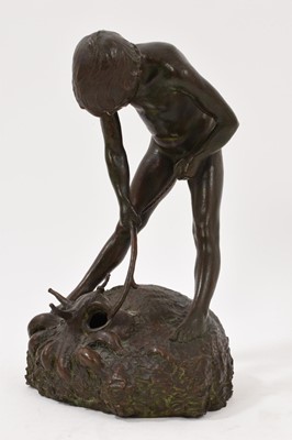 Lot 711 - Hugo Elmqvist (Swedish, 1862-1930), a patinated bronze sculpture 'Bläckfisken' (T...