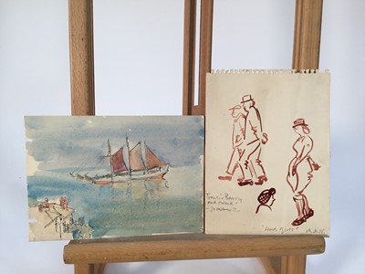 Lot 943 - *Mary Millar Watt - group of work on paper from St Ives School of art, subjects including fellow students Wilhemina Barns-Graham, Leonard Fuller, Majorie Mostyn and others