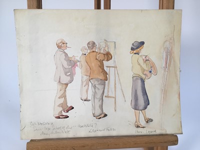 Lot 943 - *Mary Millar Watt - group of work on paper from St Ives School of art, subjects including fellow students Wilhemina Barns-Graham, Leonard Fuller, Majorie Mostyn and others