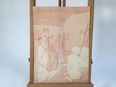 Lot 943 - *Mary Millar Watt - group of work on paper from St Ives School of art, subjects including fellow students Wilhemina Barns-Graham, Leonard Fuller, Majorie Mostyn and others