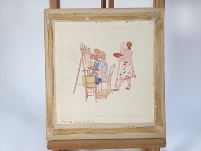 Lot 943 - *Mary Millar Watt - group of work on paper from St Ives School of art, subjects including fellow students Wilhemina Barns-Graham, Leonard Fuller, Majorie Mostyn and others
