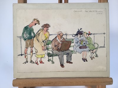 Lot 943 - *Mary Millar Watt - group of work on paper from St Ives School of art, subjects including fellow students Wilhemina Barns-Graham, Leonard Fuller, Majorie Mostyn and others