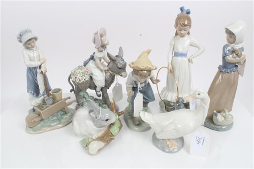 Lot 2134 - Lladro porcelain figure of a girl riding a...