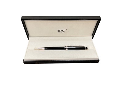 Lot 2451 - Mont Blanc ballpoint pen in case and box (apparently unused) and another smaller Mont Blanc ballpoint pen (2)