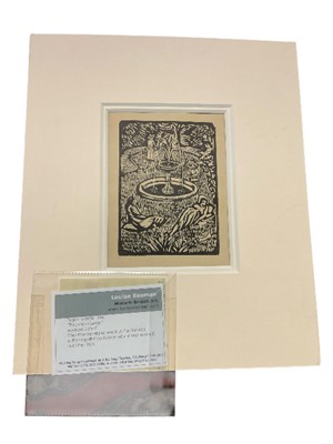Lot 1139 - Roger Fry woodcut print of a garden, and another print by another hand, indistinctly signed