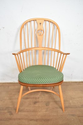 Lot 1202 - Arts and crafts style beech and elm Windsor chair by Ercol