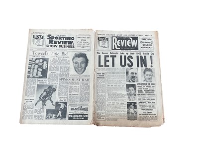 Lot 1460 - Two boxes Football Annuals, 1960s to 2000s, Charles Buchan Shoot, Match of the Day and a quantity of 1940s to 1960s sports newspapers