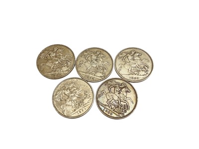 Lot 509 - G.B. - Mixed Victoria silver Crowns to include JH 1889 x 3 VG-AF, OH 1893 VG & 1896 LIX VG (5 coins)