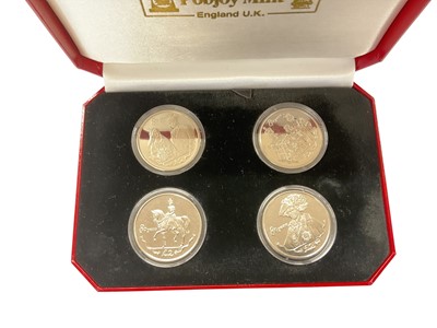 Lot 530 - World - Mixed Pobjoy & Westminster Mint uncirculated Crown sized coin sets (N.B. Cased) (14 coin sets)