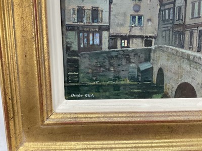 Lot 1028 - *Walter Dexter (1876-1958), oil on board - View of Chartres, signed, 24.5cm x 17cm, in gilt frame