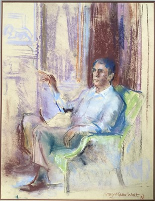 Lot 941 - *Mary Millar Watt (1924-2023) oil on canvas - portrait of a lady, St Ives School of Art, unstretchered 100cm x 61cm and three further portraits