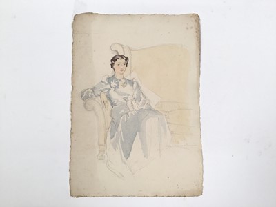 Lot 934 - *Mary Millar Watt (1924-2023) group of unframed works on paper including watercolour portraits, Lavenham church, Jamaican views and others, 21 in total