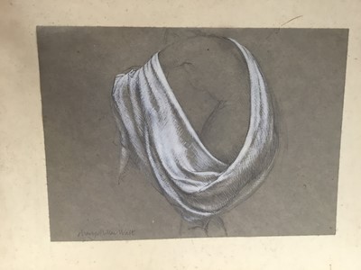 Lot 934 - *Mary Millar Watt (1924-2023) group of unframed works on paper including watercolour portraits, Lavenham church, Jamaican views and others, 21 in total