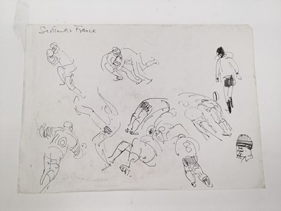 Lot 934 - *Mary Millar Watt (1924-2023) group of unframed works on paper including watercolour portraits, Lavenham church, Jamaican views and others, 21 in total