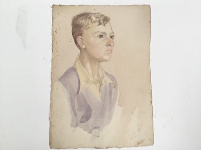 Lot 934 - *Mary Millar Watt (1924-2023) group of unframed works on paper including watercolour portraits, Lavenham church, Jamaican views and others, 21 in total