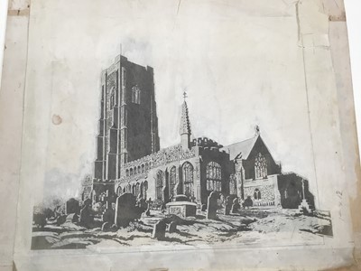 Lot 934 - *Mary Millar Watt (1924-2023) group of unframed works on paper including watercolour portraits, Lavenham church, Jamaican views and others, 21 in total