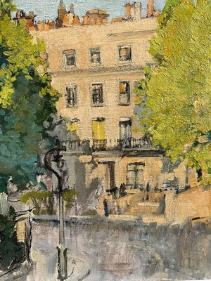 Lot 936 - *Amy Millar Watt (1900-1956) oil on board - Walton Place, 30.5cm x 40.5cm, and another by the same hand, Devon village, 35cm x 30cm (2)