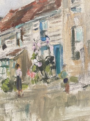 Lot 936 - *Amy Millar Watt (1900-1956) oil on board - Walton Place, 30.5cm x 40.5cm, and another by the same hand, Devon village, 35cm x 30cm (2)