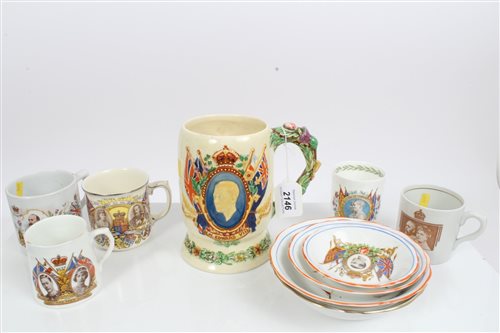 Lot 2146 - Selection of commemorative ceramics -...